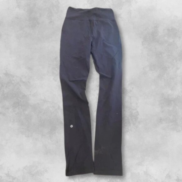 Lululemon Full-Length Yoga Pants High-Rise Waistband Two Front pockets Black W 6 - Picture 2 of 6